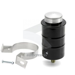 Bocal de look. Tole pint. noir, avec bride de fix. inox ) plus bouchon laiton.